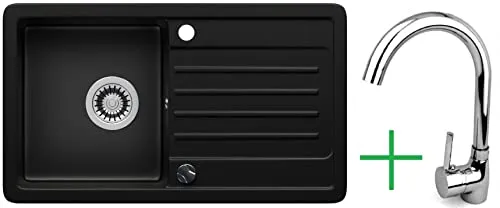 LINDBERGH® Küchen Granit-Spüle Schwarz