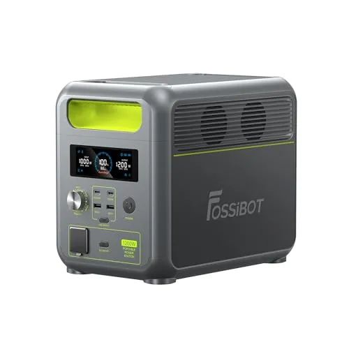 FOSSiBOT F1200 Tragbare Powerstation, Solargenerator 1024Wh LiFePO4, 1200W AC 100W USB-C, Ideal für Camping Wohnmobil Zuhause RV