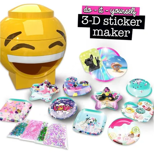 ACTIVITY KINGS ILY DIY 3D-Aufkleber Maker - Papierbastelset für Kinder, kreieren Sie 30 individuelle 3D-Aufkleber mit Glitzer, Streuseln und Edelsteinen – für kreativen Bastelspaß ab 6 Jahren!