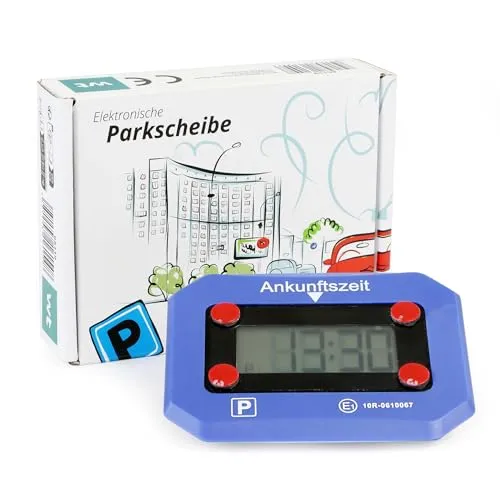 Wiltec elektronische Parkscheibe, digitale Parkuhr mit KBA-Zulassung, Parkscheibe automatisch mit Nachtmodus & SOS-Signal für Auto