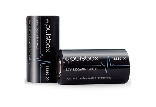 pulsbox 18350 Akku IMR Li-Ion High Drain Batterie 1200 mAh (3,7 V), Flat Top