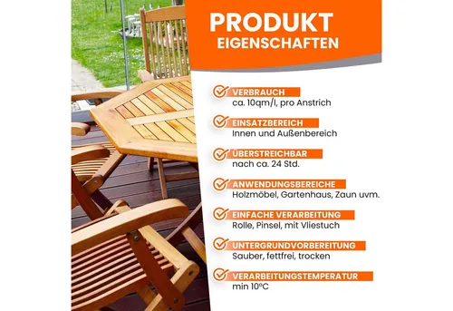 BEKATEQ Hartholzöl BE-201 Hartholzöl Holzöl zur Auffrischung und Pflege, Holzmöbel Öl, Leinöl, Holzöl, Pflegeöl, Holzimprägnierung