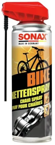 SONAX BIKE KettenSpray mit EasySpray (300 ml) Reinigt, Schützt & Schmiert, Verringert Verschleiß & Reibung, Korrosionsschützend, Hohe Kriech- & Haftwirkung | Art-Nr. 08762000