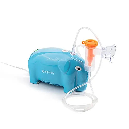 Oro-Med Baby Inhalator für Kinder Elefant Inhaliergerät Aerosol Therapie Vernebler Inhalation (Blau)