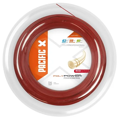 Pacific Tennissaite Poly Power Comp Red Series 200m Rolle