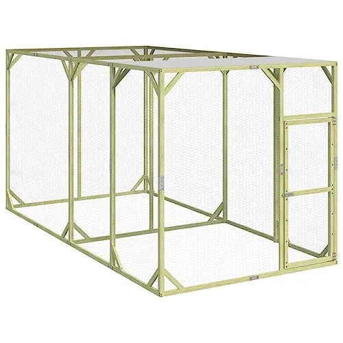vidaXL Hühnerstall 200x400x200 cm aus massivem Kiefernholz - Biete deinen Hühnern und Kleintieren ein sicheres Zuhause im Freien. Der Hühnerstall aus imprägniertem Kiefernholz ist robust und wetterfest, mit abschließbarer Tür und einfachem Zugang zur Pflege.