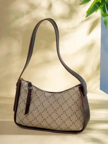 Lucky Bees Schultertasche in Beige/ Braun