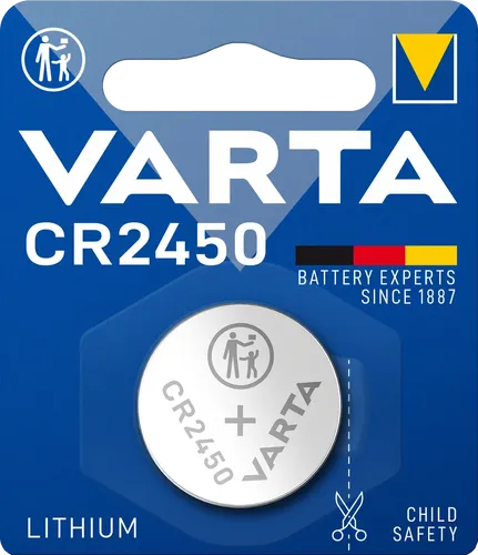 Carpriss 79012450 - VARTA Lithium Knopfzelle CR2450, 3V, 560 mAh