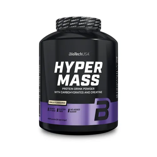 Biotech USA Hyper Mass 4000g Dose mit Bonus - Protein Shakes & Muskelaufbau, inklusive gratis Proteinriegel für zusätzlichen Genuss und Muskelaufbau.
