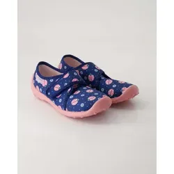 Fischer Boogy Hausschuh, blaurosa, 34 EU - Bequeme Hausschuhe mit Marienkäfer-Motiv, ideal für gemütliche Stunden zu Hause.