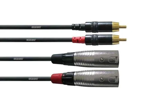 Cordial Kabel XLR Male  auf Cinch, 6,0m Kabel, Paar von Cordial