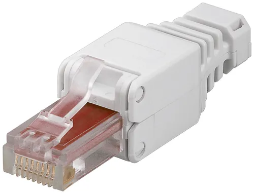 CAT 6 RJ45 Stecker UTP zur werkzeugfreien Montage mit Knickschutz