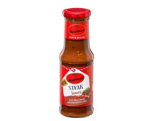 Händlmaier Saucen, Händlmaier Steak Saucemit erlesenen Pfeffersorten und Senf 200ml