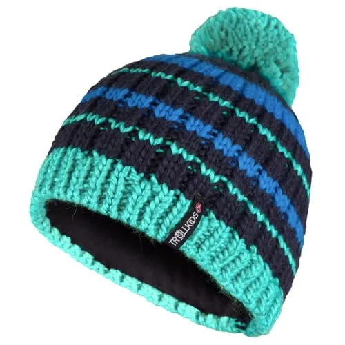 Trollkids Kids Hafjell Bobble Cap 54, Navy/Aqua