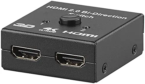 auvisio HDMI Umschalter: 2-Port-HDMI-2.0-Splitter & -Switch, bis 4K UHD, 60 B./Sek., HDCP (weiche, Schalter, Adapter USB)