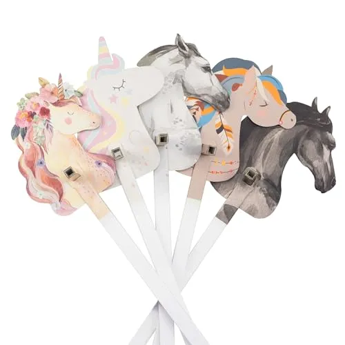 FOLDZILLA Steckenpferde Set aus Pappe 115 x 40 x 25 cm Hobbyhorse - Pferde