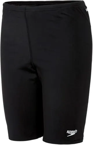 SPEEDO Badehose für Jungs, Gr. 128, schwarz-weiß - Sportliche Badehose aus 100% Polyester, jetzt aus 50% recyceltem Material, schnell trocknend und 100% chlorbeständig - ideal für den Pool.