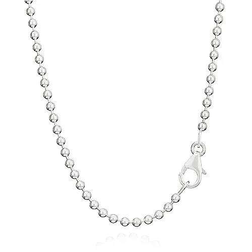 NKlaus 42cm Kugelkette 925 Silber – Elegante Halskette für Damen - Ketten für Damen aus hochwertigem 925 Sterling Silber, robust und ideal für den täglichen Gebrauch. Diese elegante Kugelkette verleiht jedem Outfit zeitlose Eleganz und ist das perfekte Geschenk für jeden Anlass.