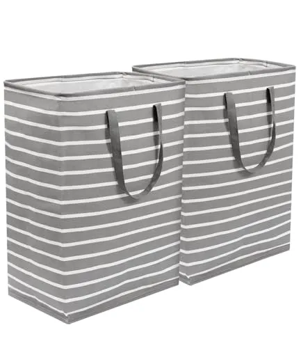 Stück Faltbarer wäschekorb,75 Liter Wäschesammler Schmal Wäschekorb Klein,Aufbewahrungskorb Laundry Baskets Wäschetonne für Badezimmer Wohnzimmer,60x40x34cm 2