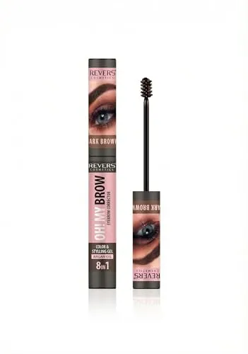 REVERS COSMETICS OH MY BROW 8-in-1 Augenbrauen-Mascara, dunkelbraun, intensiviert und verdunkelt die Farbe, formt und füllt spärliche Stellen auf, sichtbar vollere und immer geordnete Augenbrauen