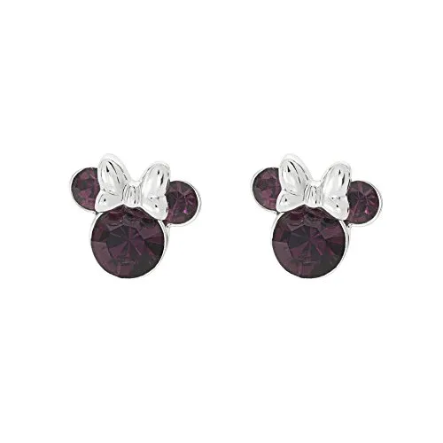 Disney Minnie versilbert Februar Geburtsstein Ohrstecker Ohrringe EF00469SFEBL.PH