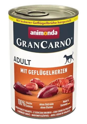 GranCarno Hunde Nassfutter mit Geflügelherzen von Grancarno