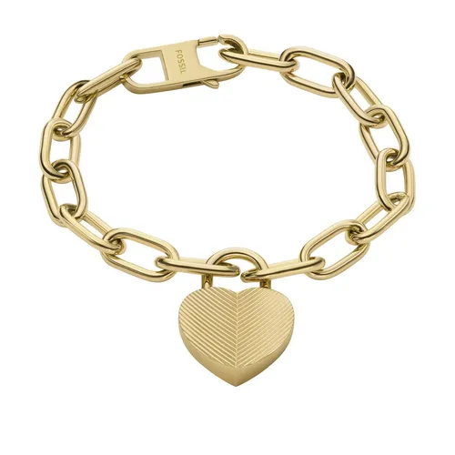 Fossil Damenarmband Harlow Linear Texture Heart in gold von Fossil