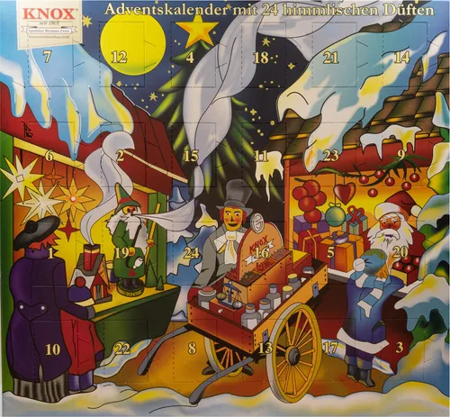 KNOX - Räucherkerzen Adventskalender Motiv Weihnachtsmarkt - Inhalt 24 Stück, Größe M (Standard) - 090000 21 W