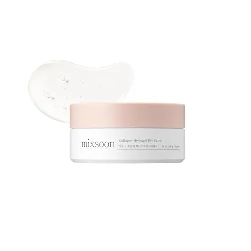 mixsoon Collagen Hydrogel Eye Patch 60ea, feuchtigkeitsspendende und belebende Behandlung für die Haut unter den Augen mit französischem Kollagen und Peptiden zum Auffüllen und Straffen