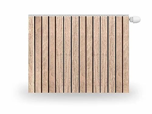 HUBDECO Magnetische Heizkörperverkleidung - 100x60 cm - Magnet Heizkörperabdeckung - Motiv Latten Hell - Wasserdicht Erhöhte Abriebfestigkeit Paneel-Heizkörperabdeckung