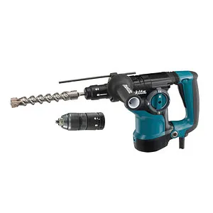 Makita HR2811FT Kombihammer – Leistungsstarker Alleskönner - Bohrmaschinen - Der Makita HR2811FT Kombihammer überzeugt mit 2,9 Joule Schlagenergie und ist ideal für Beton, Holz und Stahl. Perfekt für Bohr- und Meißelarbeiten!