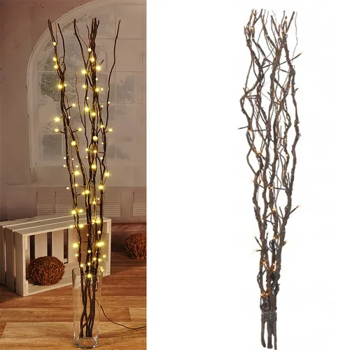 Lichterzweige mit 80 LEDs - Braune Beleuchtung für stimmungsvolle Dekoration - Wohndekoration mit 80 LEDs, ideal für gemütliche Atmosphäre in jedem Raum, aus hochwertigem Holz gefertigt.