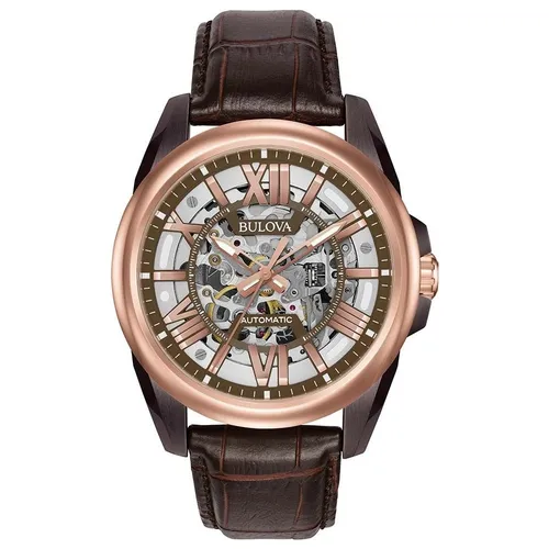 Bulova Automatic Braun Herren Armbanduhr 98A165 von Bulova