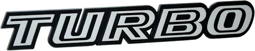 Auto 3D Relief Schild TURBO Emblem Aufkleber silbergrau 18 cm HR Art. 14819