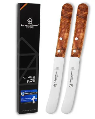 Fachwerk Buckelsmesser Set Frühstücksmesser Brötchenmesser Olivenholz Solingen