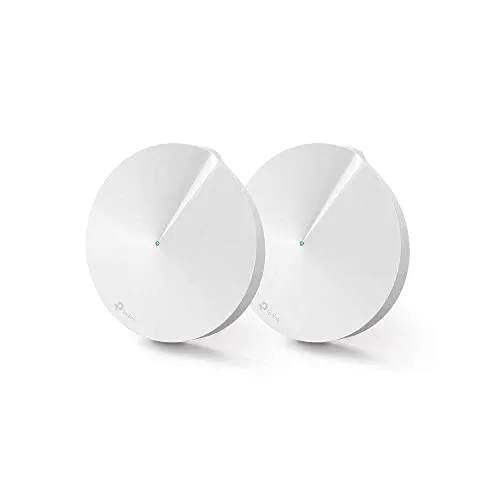 TP-Link DECO M5 WLAN-System (2 Router) - bis zu 418 m² - Router für großes Zuhause mit Dual-Band und 1GbE Netzwerkgeschwindigkeit für flüssiges Streaming und Surfen.