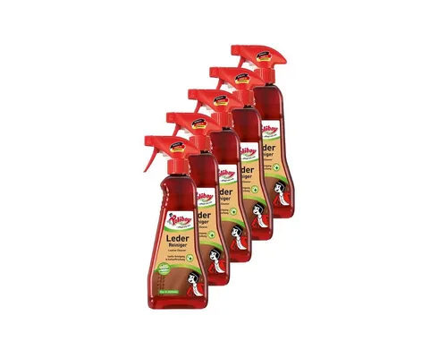 Poliboy Lederreiniger - 5x375ml für alle Lederarten - Autopflege: Spezialreiniger mit extra langem Anlaufschutz, ideal für Möbel, Kleidung und Schuhe aus Leder und Kunstleder - Made in Germany.
