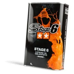 Stage6 Racing 2-Takt Öl vollsynthetisch 1L - Motoröl für Motorräder, bietet hervorragenden Schutz und Leistung für Rennmotorräder.