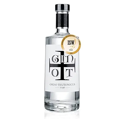 DOSPA Ordo Teutonicus 1190 GIN - Einzigartiger Premium Gin mit einem Hauch von Weihrauch und Myrrhe Aromen, ISW Goldmedaillengewinner - Pur, als Gin Tonic oder Cocktail, 50 cl