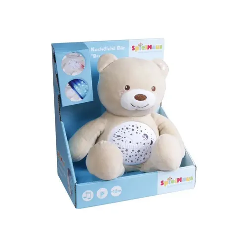 Vedes SMB Nacht Teddy Bru - Kuscheliger Stoffteddy, ideal für süße Träume und als Begleiter für Kinder