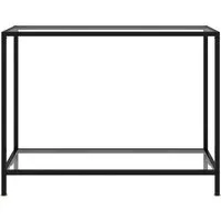 vidaXL Konsolentisch Transparent 100x35x75 cm aus Hartglas - Drohnen-Zubehör und Möbel, stilvoller Konsolentisch aus robustem Hartglas mit zusätzlichem Ablageboden für mehr Stauraum.