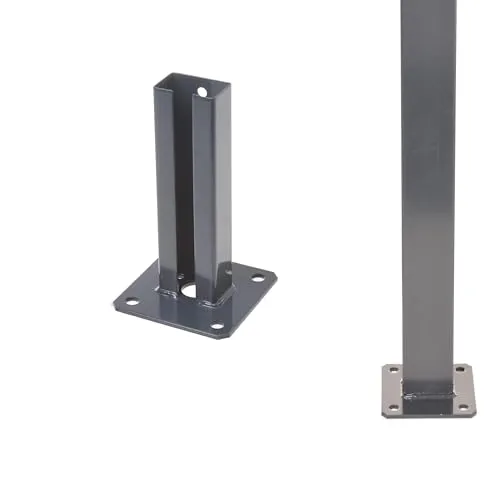 Aqbau® Pfostenträger 60×40 mm Anthrazit – Aufschraubhülse für Doppelstabmattenzaun – verzinkt & pulverbeschichtet – für Zaunpfosten, Sichtschutz, Terrassenzaun