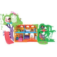 Dora Regenwald Casita Spielset - Gesellschaftsspiel mit 2 Figuren und 8 Accessoires, fördert kreatives Geschichtenerzählen und enthält Geräuscheffekte sowie Songs aus der beliebten TV-Serie.