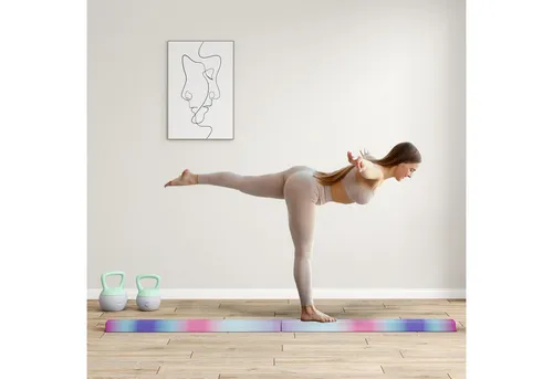 SPORTNOW Balancetrainer Schwebebalken 2,4 m, faltbar, rutschfester Boden, bis 80 kg, Bunt