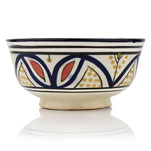 Saharashop Marokkanische Keramikschale Schüssel Suppe Harrira Ø ca. 12 cm Safi Bunt Schale Bowl Handmade