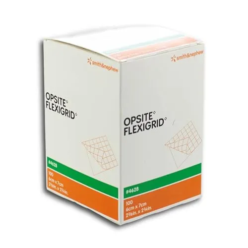 Opsite Flexigrid Transp. Wundverband 6x7 cm steril, 100 St. - Diabetes Wundverband mit hoher Flexibilität und Atmungsaktivität, ideal für die sichere Wundversorgung und schnelle Heilung.