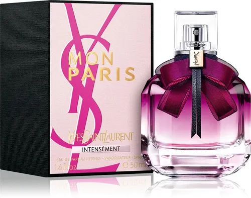 Yves Saint Laurent Mon Paris Intensément Eau de Parfum Intense Spray 50ml - Damenparfum mit intensiven Noten von Bergamotte und Patschuli, ideal für einen unvergesslichen Auftritt. Hergestellt in Frankreich.