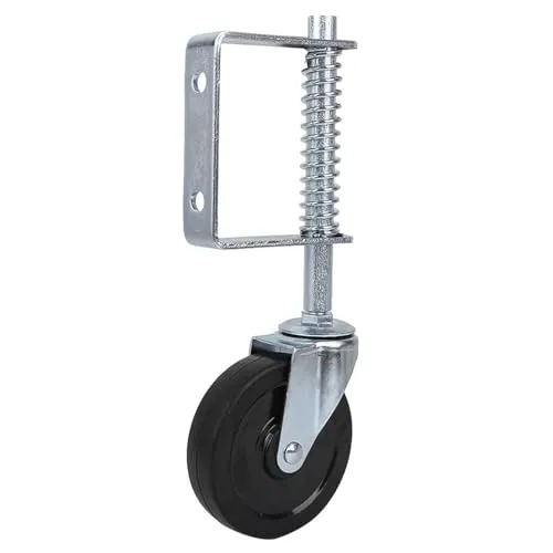 FTVOGUE 4 Zoll Gefederte Torlaufrolle Rubber Gate Rad Federbelastete Lenkrolle Heavy Duty 220lbs Tragfähigkeit