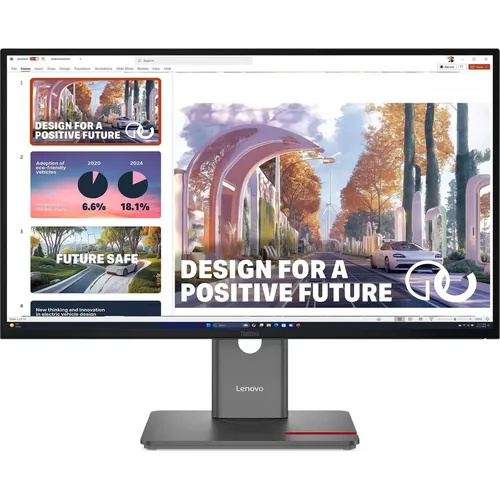 ThinkVision P27QD-40 - 27 Zoll Quad HD IPS Monitor - Monitore mit 2560x1440 Auflösung und 120Hz für flüssige Bilder, ideal für Profis und Gamer mit Pivot-Funktion und USB-C Anschluss.