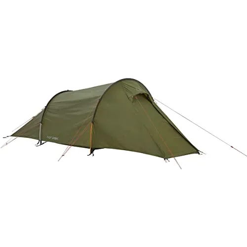 Nordisk Halland 2 PU Zelt oliv - Robustes 2-Personen Zelt mit hoher Windstabilität bis 25 m/s, ideal für Camping. Große Apsis für Gepäck und gute Belüftung sorgen für Komfort.